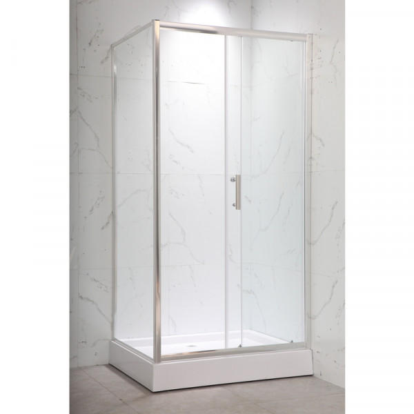 Душова кабіна з низьким піддоном MIXXUS HARD SCT01-100x90x198-TR CHROME прозоре скло 5мм NEW (в 2 ящ) (MI8368)