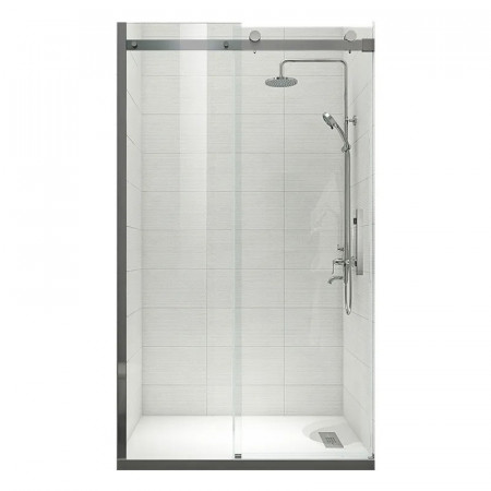 Двері в нішу Koer SR SD01-120x200-TR-07 прозоре скло Easy Clean 8мм, графіт (KR5378)