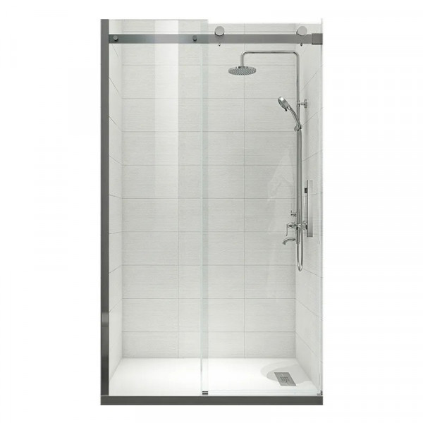 Двері в нішу Koer SR SD01-120x200-TR-07 прозоре скло Easy Clean 8мм, графіт (KR5378)