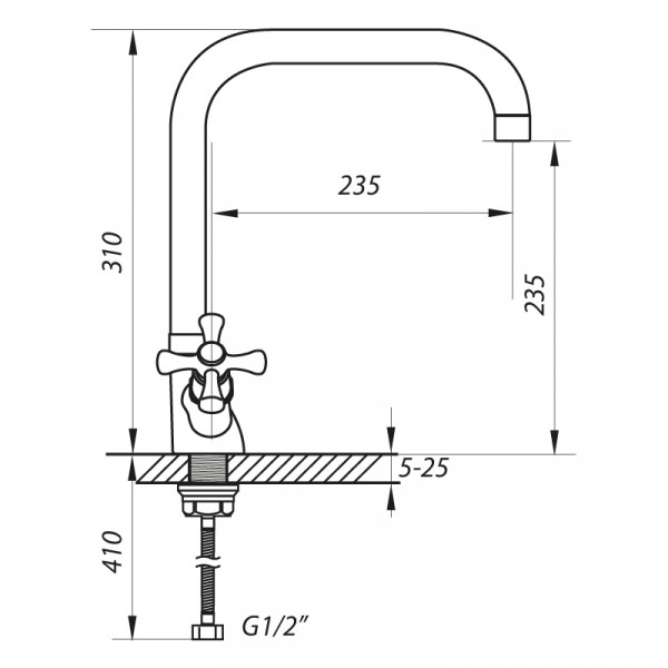 Змішувач для кухні Zerix TOE 856 (ZX0090)