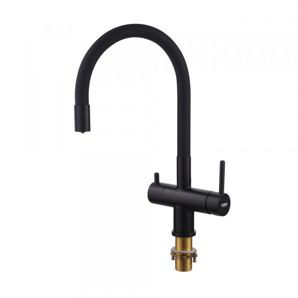 Кухонний змішувач з силік. виливом і вих. для питної води KOER KB-72002-05 (KR3384)