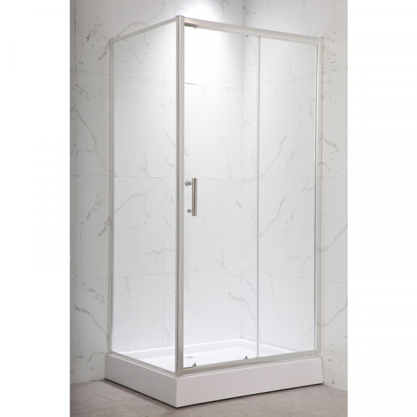 Душова кабіна з низьким піддоном MIXXUS HARD SCT01-100x80x198-TR CHROME прозоре скло 5мм NEW (в 2 ящ) (MI8367)