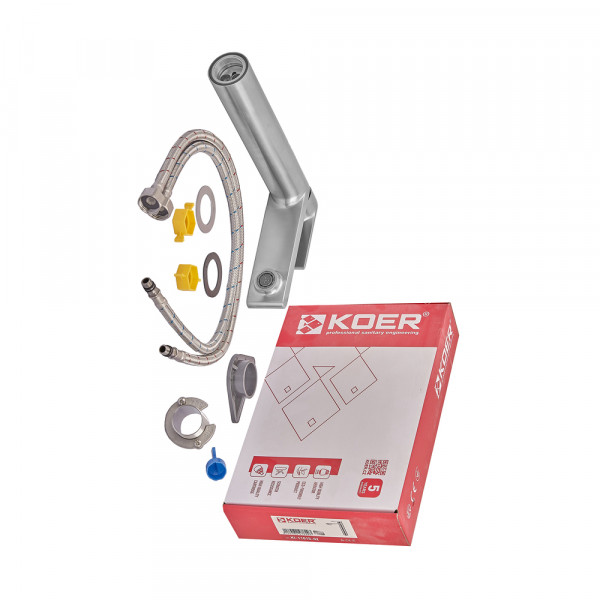 Змішувач для умивальника Koer KI-11015-02 високий (з нерж. сталі) (Колір нерж) (KR4782)