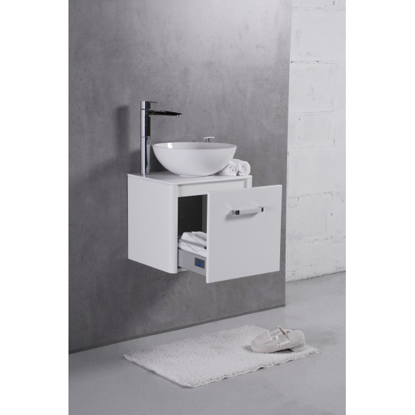 Fiji 50 - білий глянсoвий - Тумба тільки зі стільницею