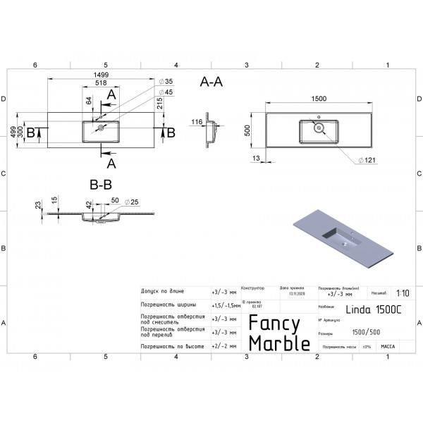 Linda 1500 - білий глянсoвий