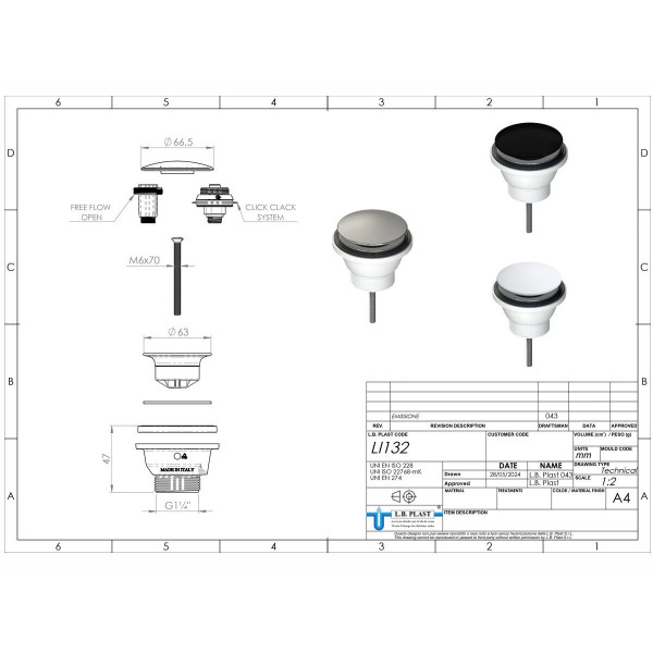 Донний клапан CLICK-CLACK, хром