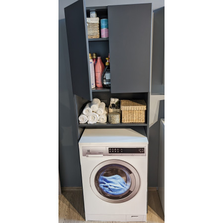 Пенал Bruny - сірий - МДФ - білий глянсoвий