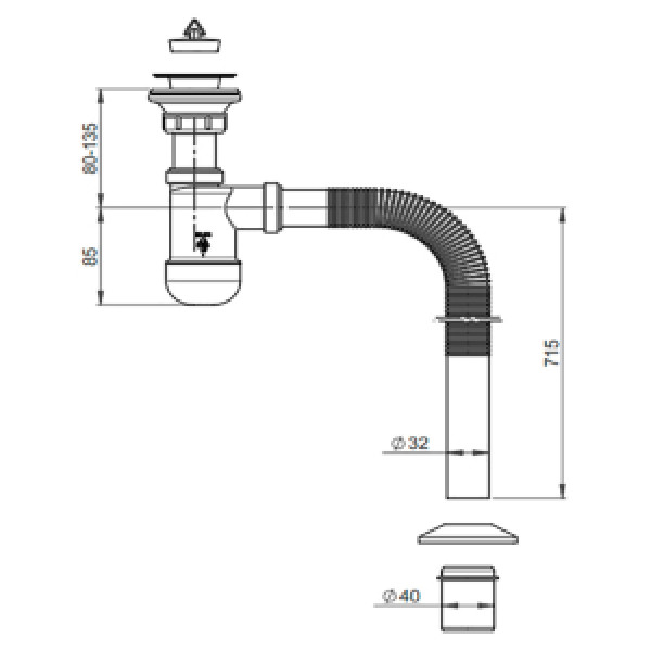 Сифон для умивальника Basic