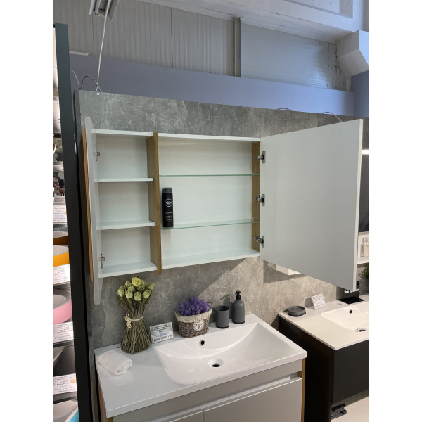 Дзеркальна шафа Wega 900 - білий глянсoвий - 900 - 650