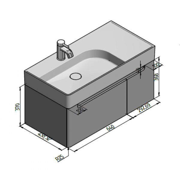 EDGE дві шухляди - білий глянсoвий - 950 - Optimus 950