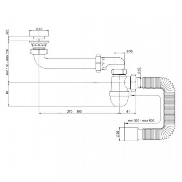 Сифон ергономічний ЛОТОС-ВІЛЬНИЙ ПРОСТІР