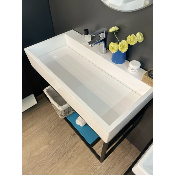 Тумба на металевому каркасі з умивальником Mares 800 (Виставковий зразок) - З сифоном