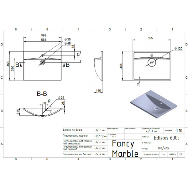 Edison 600 - білий глянсoвий