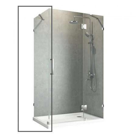 Бічна стінка до кабіни Koer SR SW04-80x200-TR-01 прозоре скло Easy Clean 10мм, хром (KR5389)