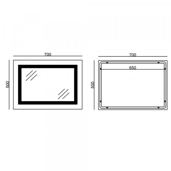 Дзеркало Mixxus WARM MR02-70x50 з Led Touch, Anti-fog, димером, регулятором яскравості, годинником (MI6668)