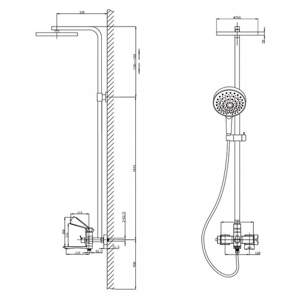 Душова колона зі змішувачем Mixxus Wilson 009-J (MI7121)