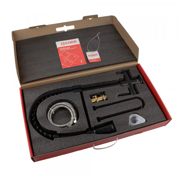 Змішувач для кухні Koer KB-72025-05 з виходом для питної води (вилив - пружина) (KR5015)