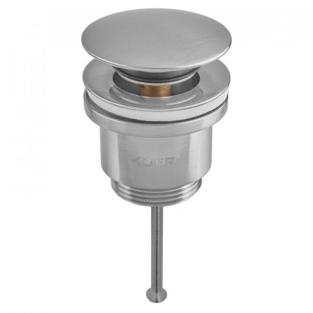 Донний клапан для раковини універсальний (з/без переливу) Koer PW-01-02 автоматичний (Click-Clack) SS COLOR 1 1/4'' (KR3401)