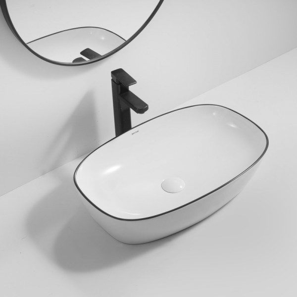 Раковина накладна Mixxus Premium DIVERSE-0109 EDGE BLACK 500х380х140mm (MP6549)