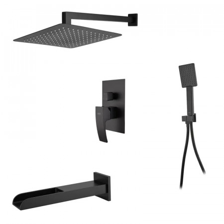 Вбудована душова система із змішувачем водоспад Koer KB-68007-05 (Колір чорний) (KR3467)