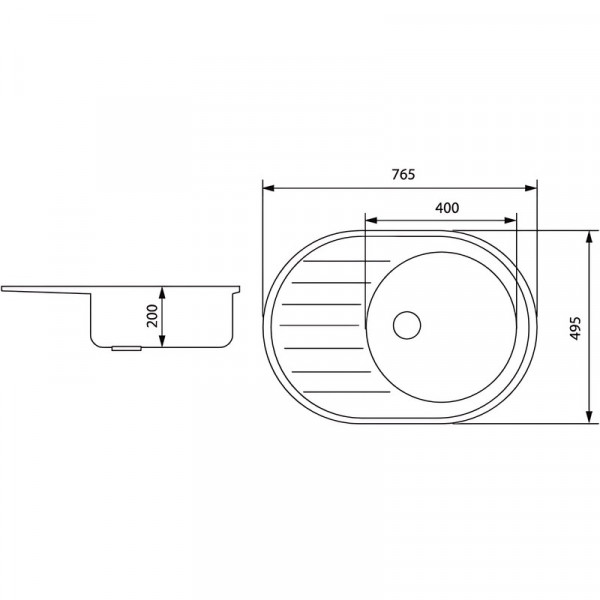 Мийка кухонна Zerix ZS-7750R-09 Сіра (ZX4559)
