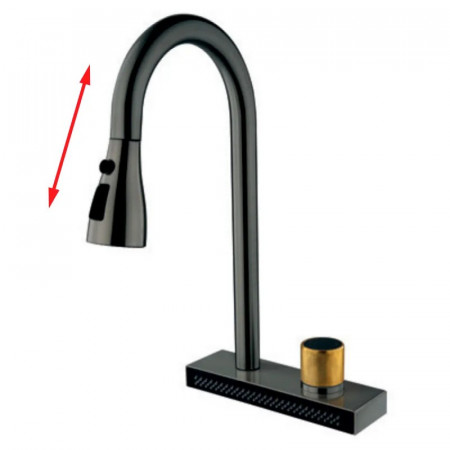 Змішувач  для кухні Mixxus FOL-014 Graphite з висувною лійкою та функ.