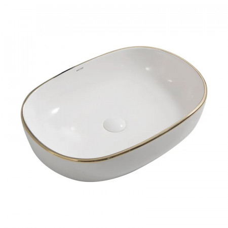 Раковина накладна Mixxus Premium ELLIPSE-0105 EDGE GOLD 600х400х150mm (MP6564)