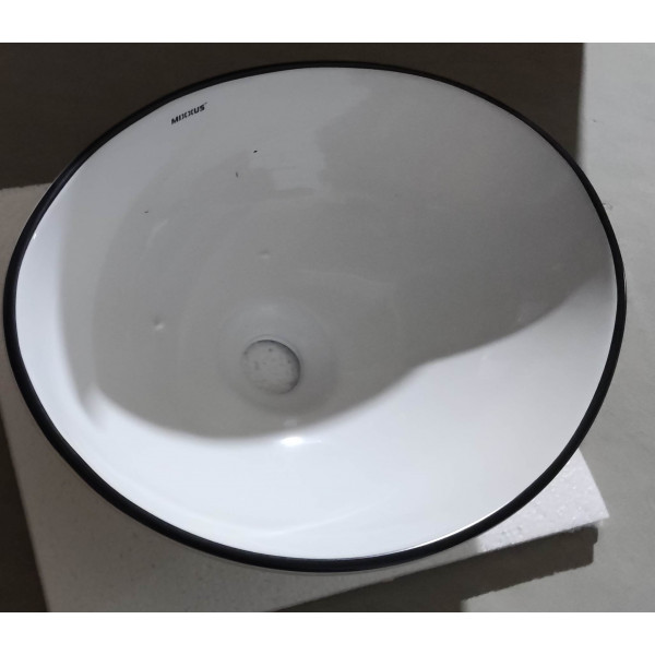 Раковина накладна MIXXUS PREMIUM ELLIPSE-0108 EDGE BLACK 400х330х145mm (MP6527)