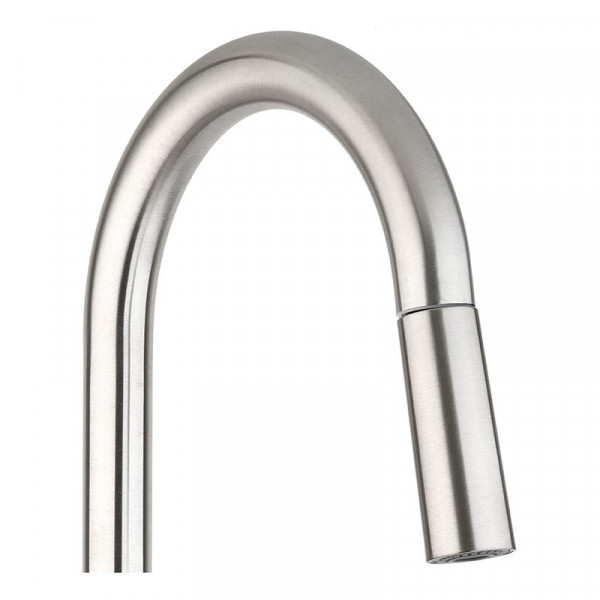 Змішувач для кухні з висувною лійкою Zerix LUX-014 (нерж. сталь) (ZX4874)