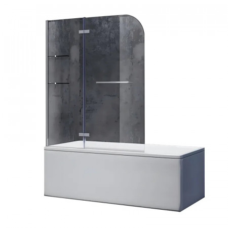 Шторки скляні на ванну Koer SR BS05-90x140-TR-01 прозоре скло Easy Clean 6мм, хром (KR5372)