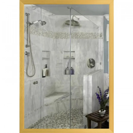 Дзеркало настінне Zerix FONTE MRZ09-70x85-Reverse GOLD прямокутне в золотій рамі (ZX5639)