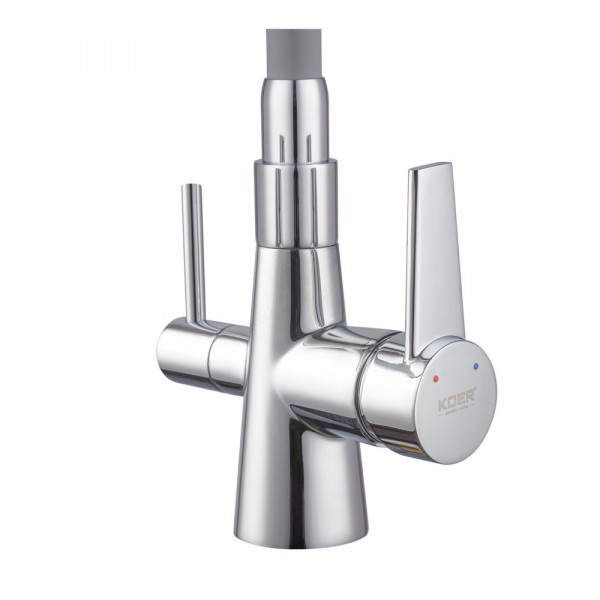 Кухонний змішувач з силік. виливом і вих. для питної води KOER KB-72003-01 (KR3375)