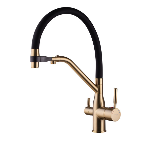 Змішувач для кухні MixxusPremium Gravity 021 BRUSHED GOLD REFL.BLACK (MI6981)
