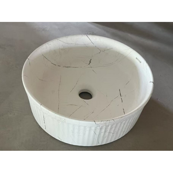 Раковина накладна Mixxus Premium WAVE-0102 MARBLE 370х370х130mm (MP6528)