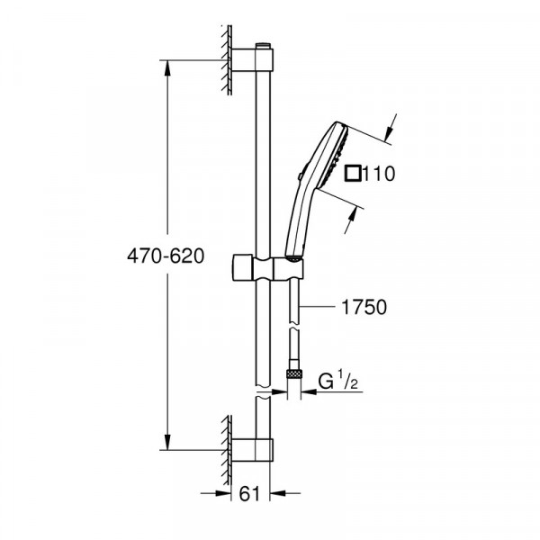 Набір для ванни 2в1 Grohe Tempesta Cube (BF101813TC)