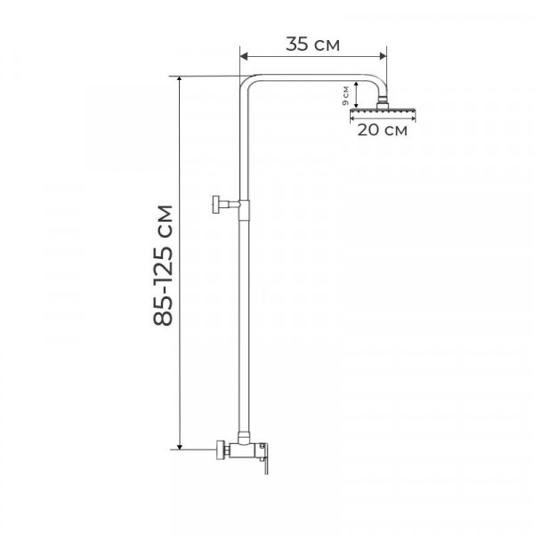 Душова колона зі змішувачем Mixxus EKA-003-J (з нерж. сталі) (MI2823)