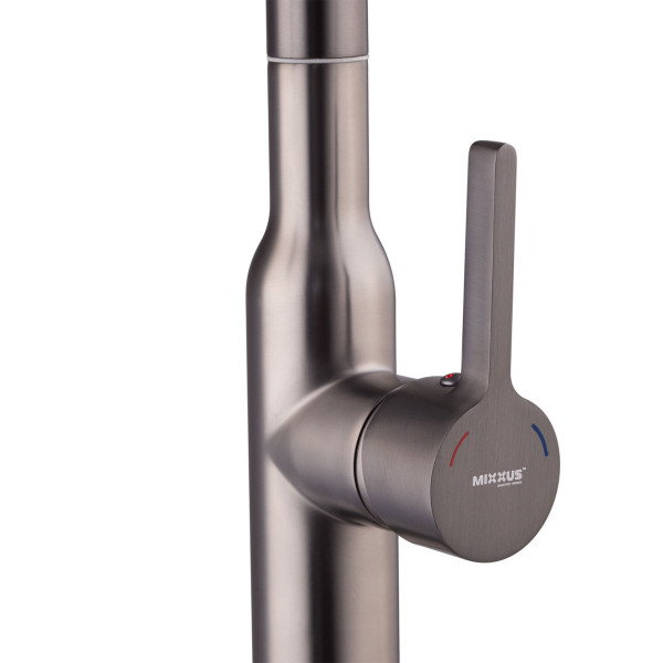 Змішувач для кухні з висувним виливом Mixxus Premium PULL 014 GRAPHITE (MI6959)