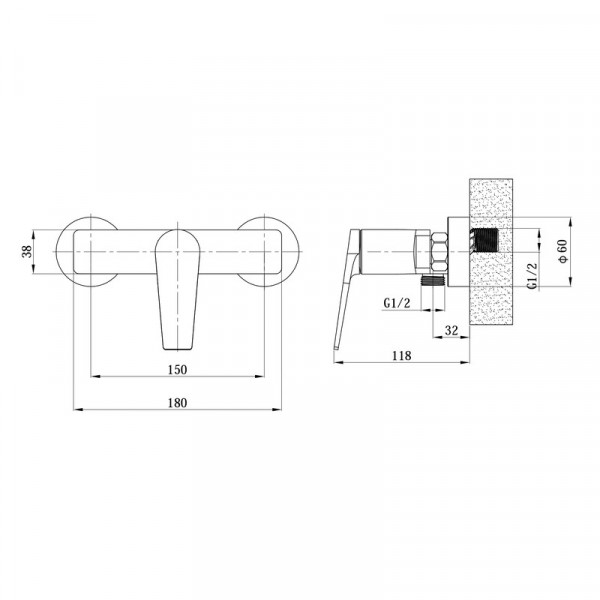Змішувач для душу Mixxus Premium Rubens 003 (MI8254)