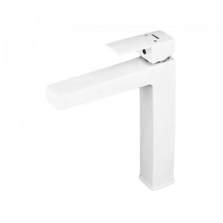 Змішувач для умивальника Plamix Kubus-001 HIGH SET White (з підведенням) (PM0672)