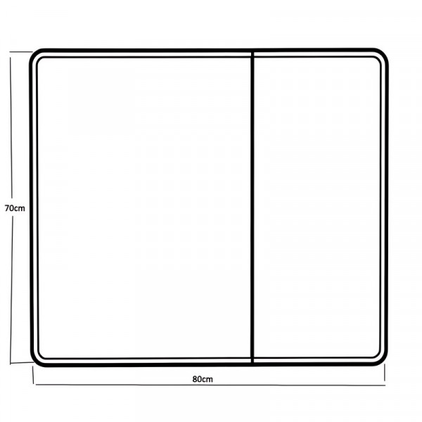 Дзеркальна шафка Mixxus Premium Olivary CM01-80x70x13 з LED Touch, димером, регулятором яскравості (MI8296)