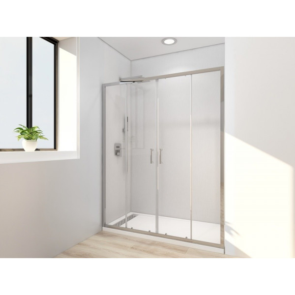 Двері в нішу Mixxus Premium DIVERSE SD01-160x185-TR Chrome прозоре скло 5мм (MI6875)