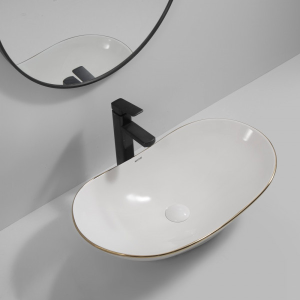 Раковина накладна MIXXUS PREMIUM WAVE-0105 EDGE GOLD 620х360х160mm (MP6557)