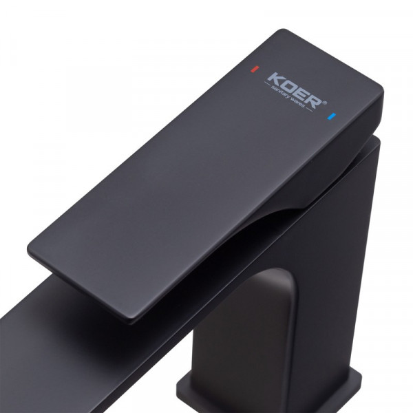 Змішувач для умивальника Koer KB-10010-05 (Колір чорний) (KR3479)