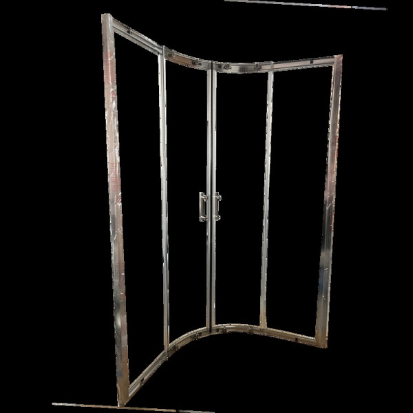 Душова кабіна без піддону Koer SR SC04-100x100x195-TR-01 прозоре скло Easy Clean 5мм, хром (KR5361)