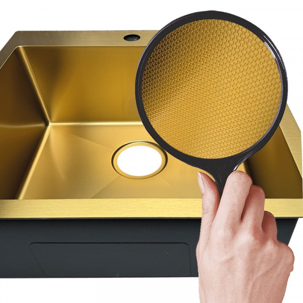 Мийка Mixxus MH6050 Micro Decor Brushed Gold (3.0/0.8) з нерж. сталі (колір матове золото) (MI8222)