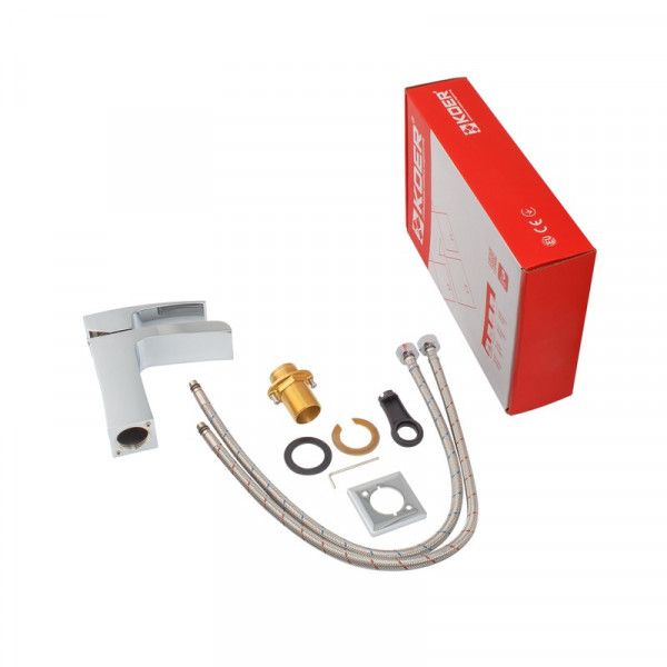 Змішувач для умивальника Koer KB-14007-01 водоспад (Колір хром) (KR3446)