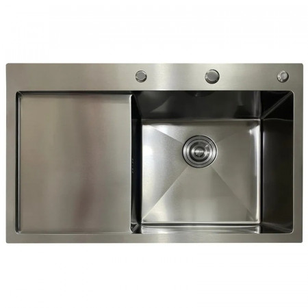 Мийка з нержавіючої сталі MIXXUS MH7849R NANO-BLACK (3.0/0.8) колір графіт (MI7051)