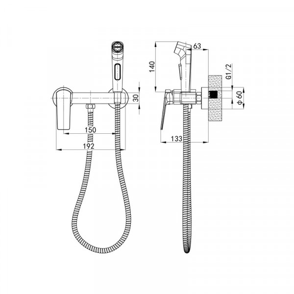 Змішувач для гігієнічного душу Mixxus Premium Ares 024 (з лійкою) (MI8259)