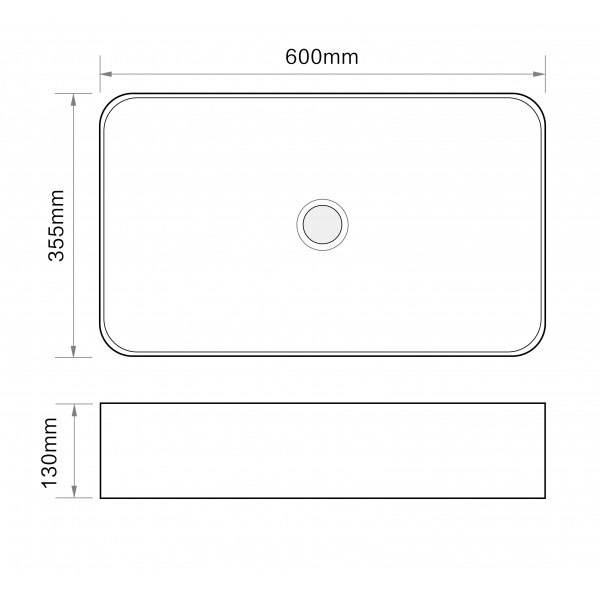 Раковина накладна Mixxus Premium QUADRO-0106 600х355х130mm (MP6523)