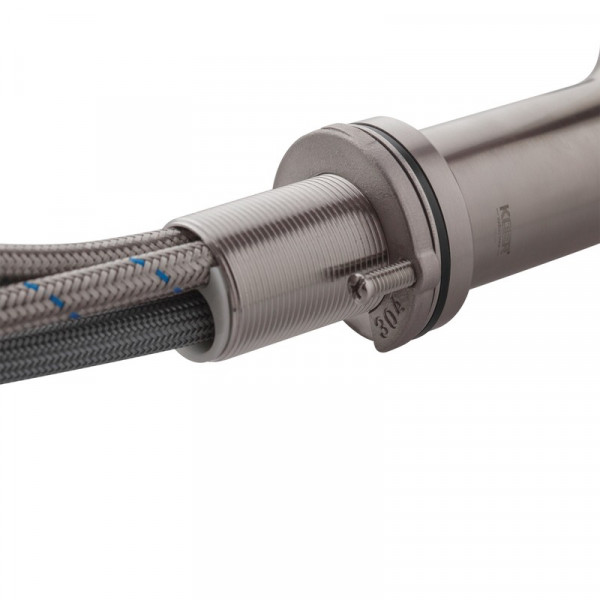 Змішувач для кухні з висувним виливом Koer KI-70021-02 (з нерж. сталі) (Колір нерж) (KR4798)